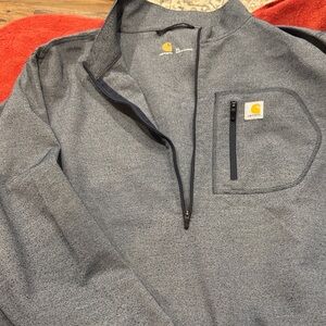 Carhartt Heathered Blue Quarter-Zip Pullover